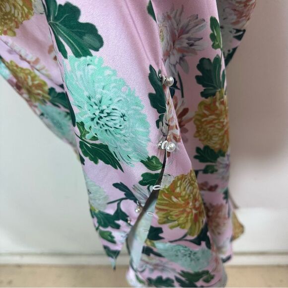 Sam Edelman Green and Pink Floral Midi Dress - Picture 8 of 10